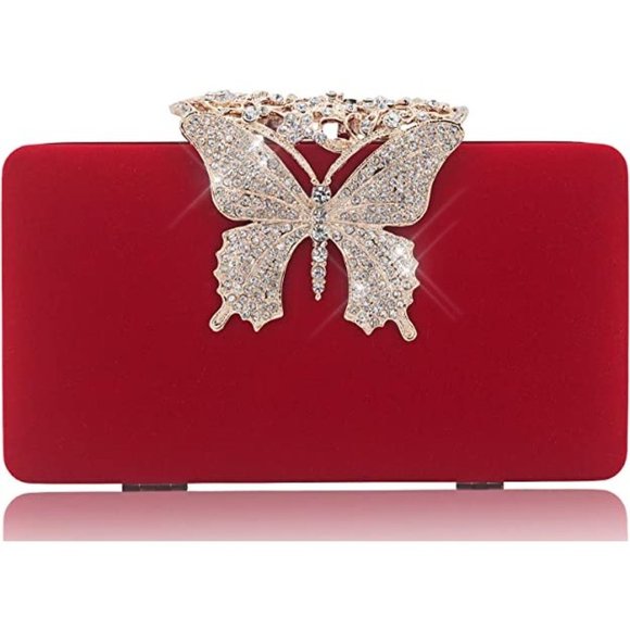 NEW Sparkling Bling Swarovski Crystal Rhinestone Clutch Butterfly Purse … - Picture 1 of 14